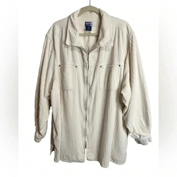 Venezia Jackets & Blazers - Venezia Wide Corduroy Like Zip Front Shacket Fall Cozy Vintage Utility